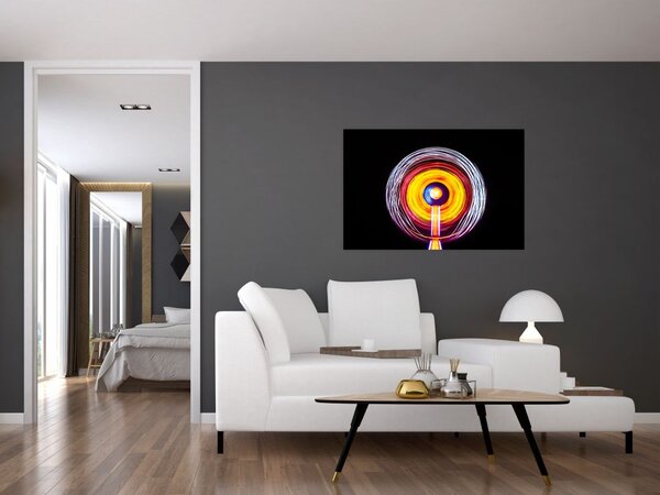 Tablou cu lumini în cerc (90x60 cm)