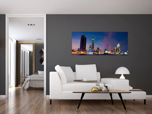Tablou orașului nocturn (120x50 cm)