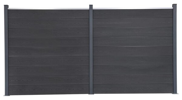 Set panouri pentru gard, gri, 353x186 cm, WPC