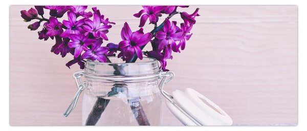 Tablou cu flori violete (120x50 cm)