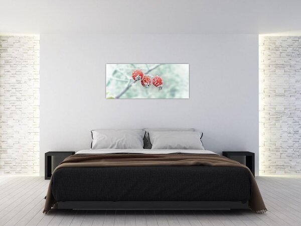 Tablou cu măcieșe înghețate (120x50 cm)
