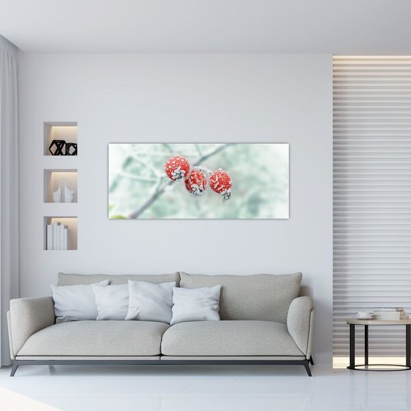 Tablou cu măcieșe înghețate (120x50 cm)