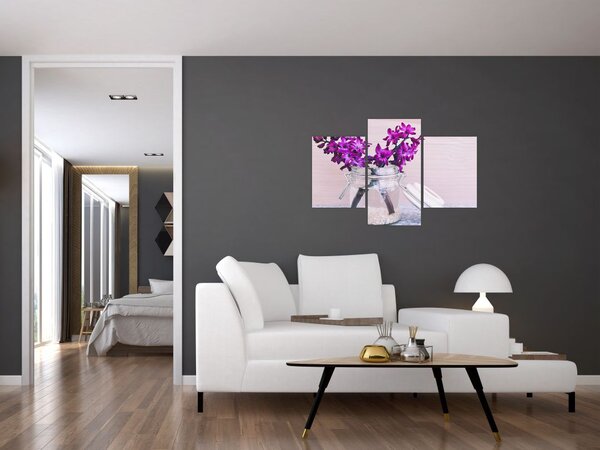 Tablou cu flori violete (90x60 cm)