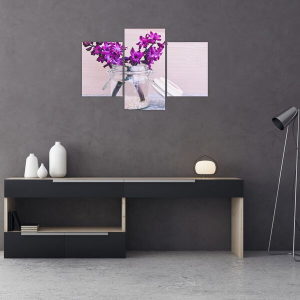 Tablou cu flori violete (90x60 cm)