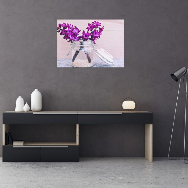 Tablou cu flori violete (70x50 cm)