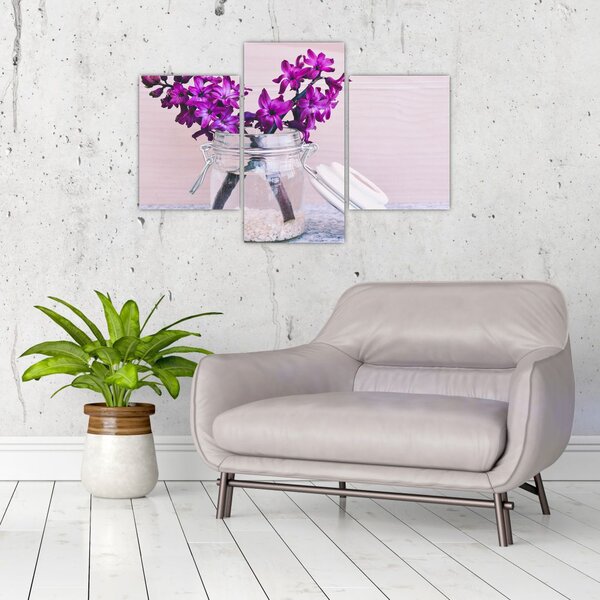 Tablou cu flori violete (90x60 cm)