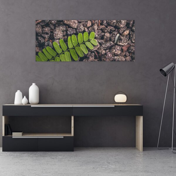 Tablou cu planta verde (120x50 cm)