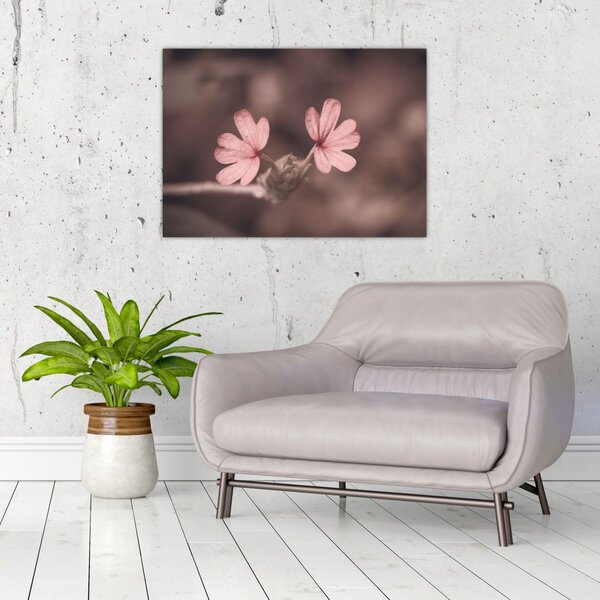 Tablou cu floare roz (70x50 cm)