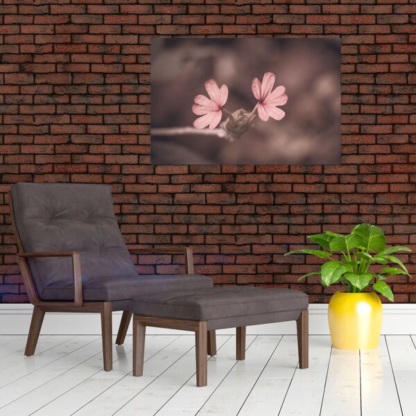 Tablou cu floare roz (90x60 cm)