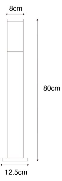 Lampă de exterior modernă cu stâlp gri închis cu sticlă fumurie 80 cm - Malios