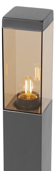 Lampă de exterior modernă gri închis cu sticlă fumuriu 80 cm - Malios