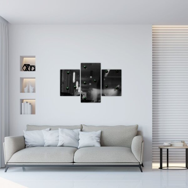Tablou abstract - bilele verzi (90x60 cm)