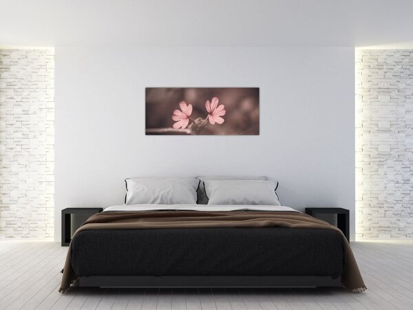 Tablou cu floare roz (120x50 cm)