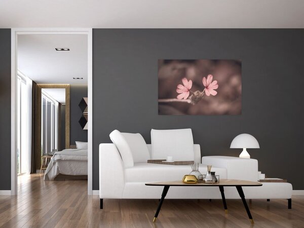 Tablou cu floare roz (90x60 cm)