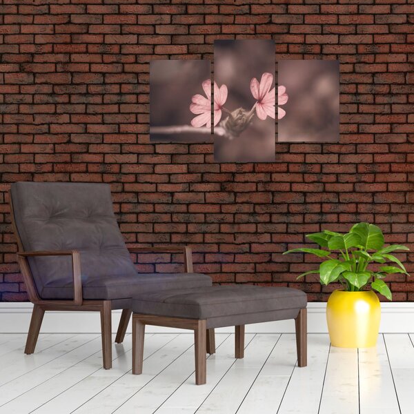 Tablou cu floare roz (90x60 cm)