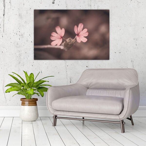 Tablou cu floare roz (90x60 cm)