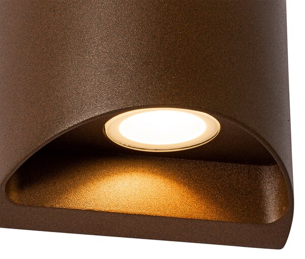 Lampa de perete exterioară modernă maro ruginiu incl. LED 2 lumini IP54 - Mal