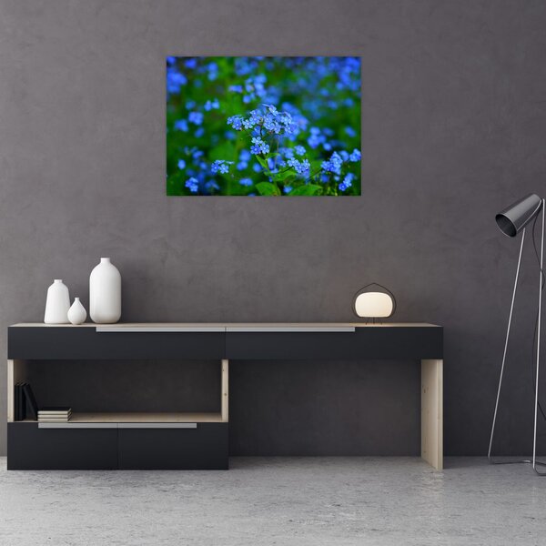Tablou cu flori albastre (70x50 cm)