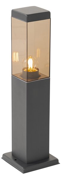 Lampa stâlp inteligentă de exterior gri închis cu fum 45 cm, inclusiv WiFi P45 - Malios