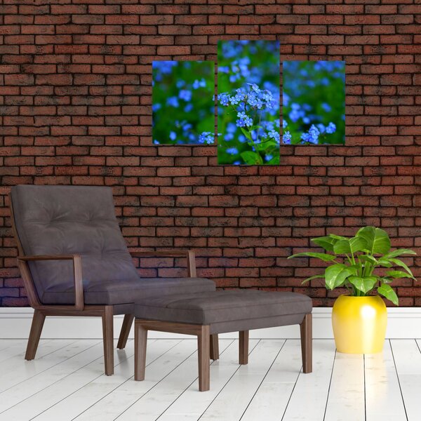Tablou cu flori albastre (90x60 cm)