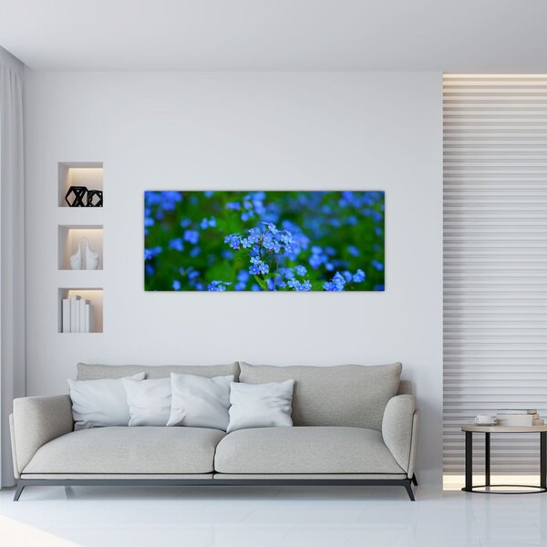 Tablou cu flori albastre (120x50 cm)