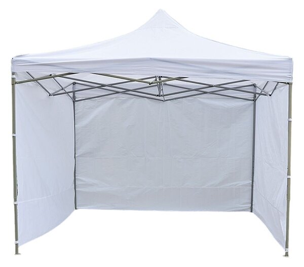 Cort de gradina quick tent, 3 pereti laterali, 3x3x3 m, inaltime reglabila, montare usoara, cadru otel, alb
