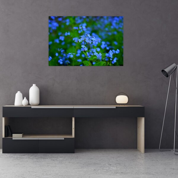 Tablou cu flori albastre (90x60 cm)
