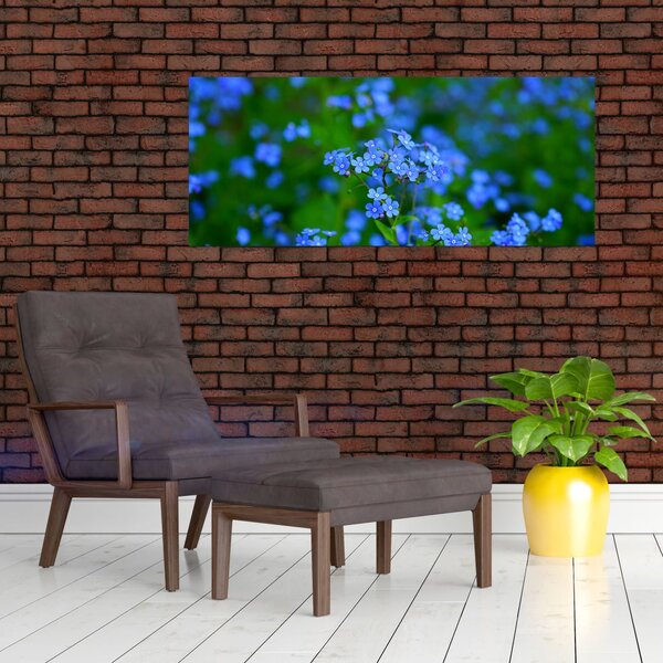 Tablou cu flori albastre (120x50 cm)