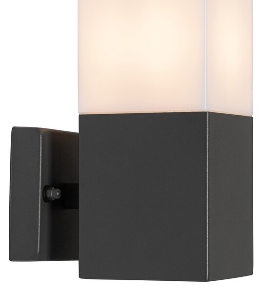 Lampă de perete exterioară modernă gri închis cu opal - Malios
