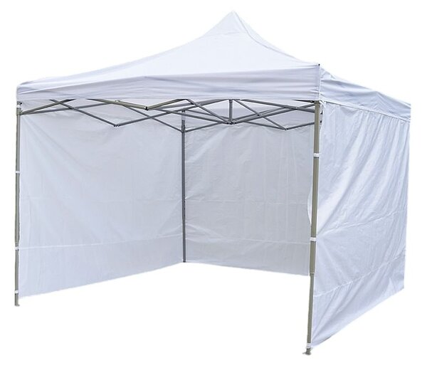 Cort de gradina quick tent, 3 pereti laterali, 3x3x3 m, inaltime reglabila, montare usoara, cadru otel, alb