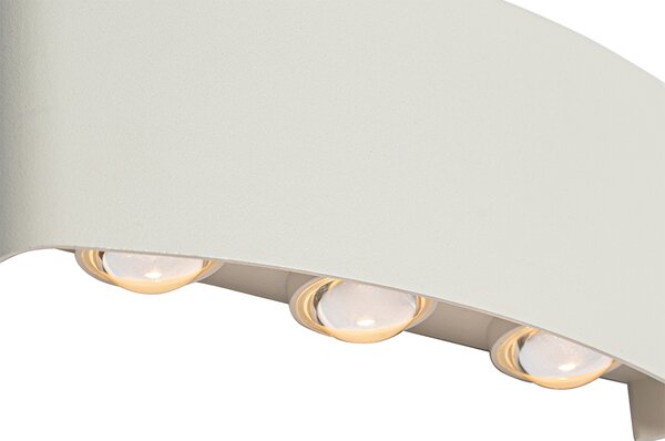 Aplică de perete exterioară albă cu LED 6 lumini IP54 - Silly