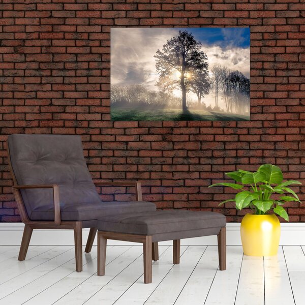 Tablou cu copac în ceață (90x60 cm)