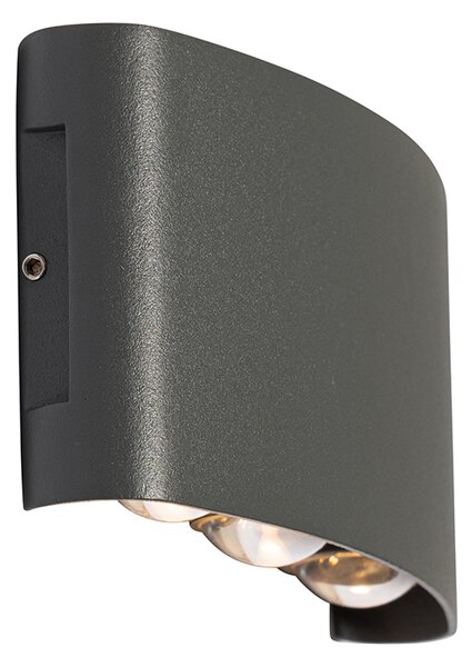 Lampă de perete exterioară gri închis cu LED 6 lumini IP54 - Silly