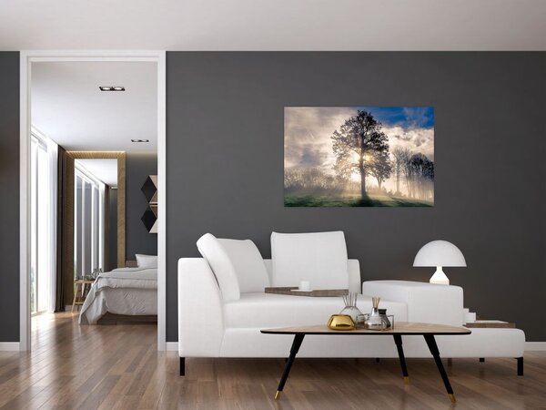 Tablou cu copac în ceață (90x60 cm)