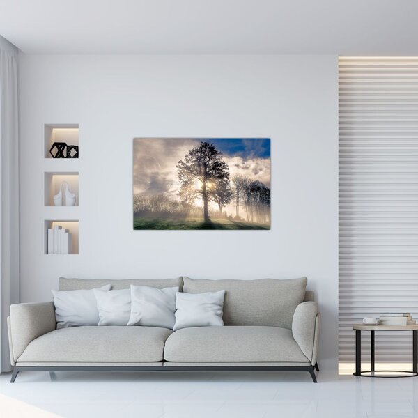 Tablou cu copac în ceață (90x60 cm)