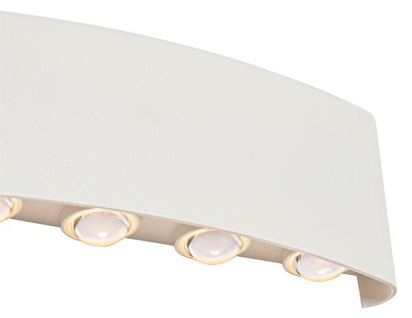 Aplică de perete exterioară albă inclusiv LED 10 lumini IP54 - Silly
