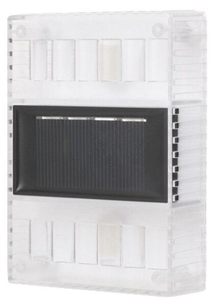 Aplica solara LED Tahagov, ABS/Policarbonat, rezistenta la apa IP65, pentru perete, 1.2V, 600mah, 10.5 x 2.5 x 7 cm, alb cald