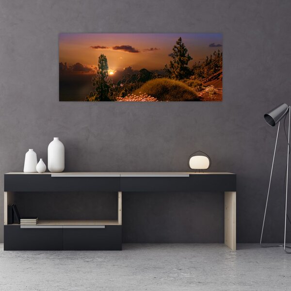Tablou naturii cu apus de soare (120x50 cm)