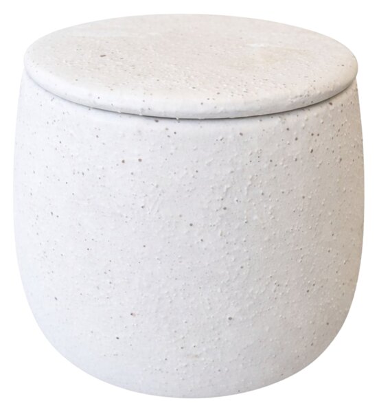 Set ceramic din doua piese, ceasca si recipient NEST 10 cm, alb