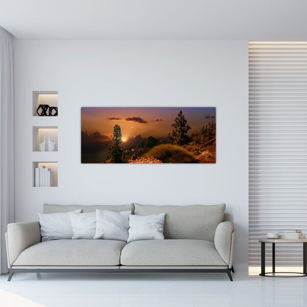 Tablou naturii cu apus de soare (120x50 cm)