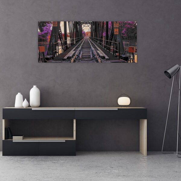 Tablou cu pod de cale ferată (120x50 cm)