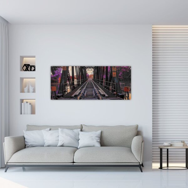 Tablou cu pod de cale ferată (120x50 cm)