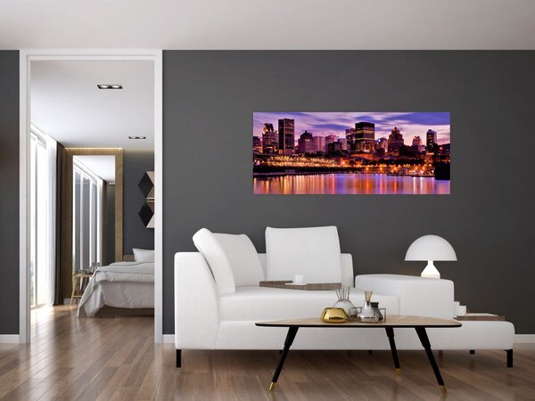 Tablou orașului nocturn (120x50 cm)