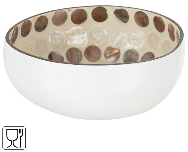 Bol de plastic KOKO 13 cm, maro-alb