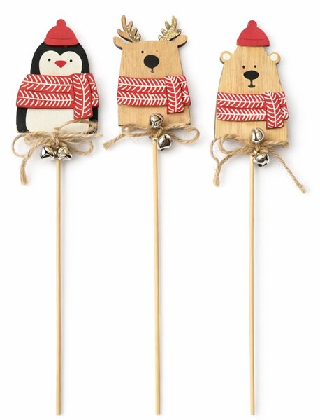 Decoratiune de Craciun pentru infipt WINTER FRIENDS - variante diferite