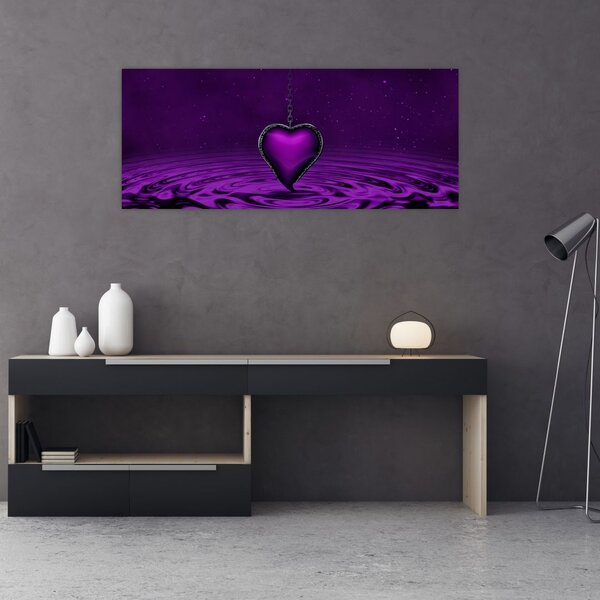 Tablou ci inima violetă (120x50 cm)
