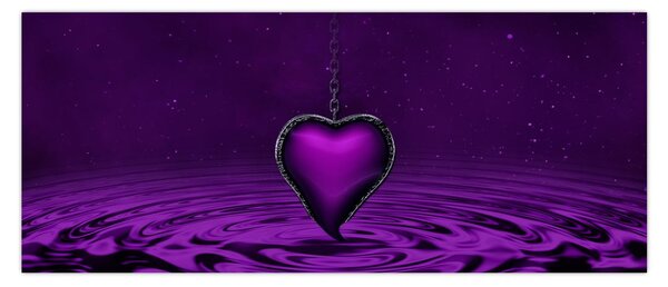 Tablou ci inima violetă (120x50 cm)