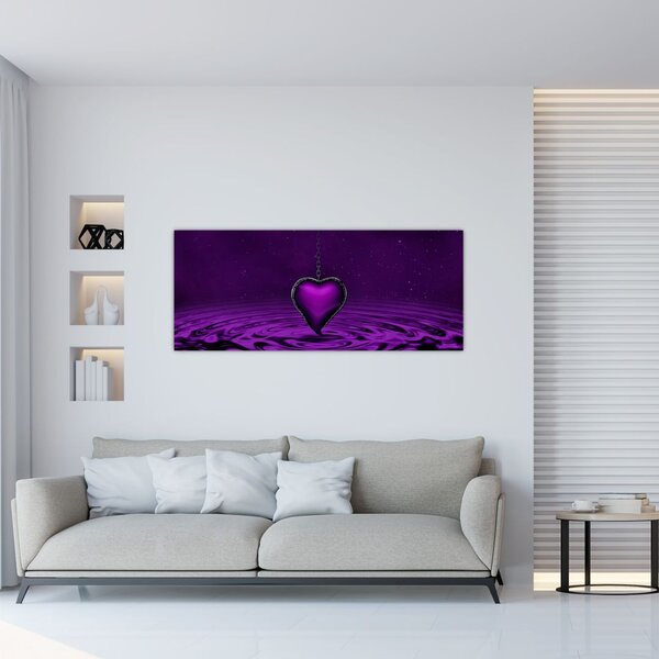 Tablou ci inima violetă (120x50 cm)