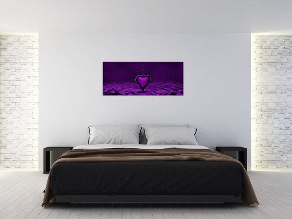 Tablou ci inima violetă (120x50 cm)