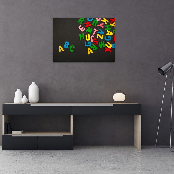 Tablou - litere colorate (70x50 cm)